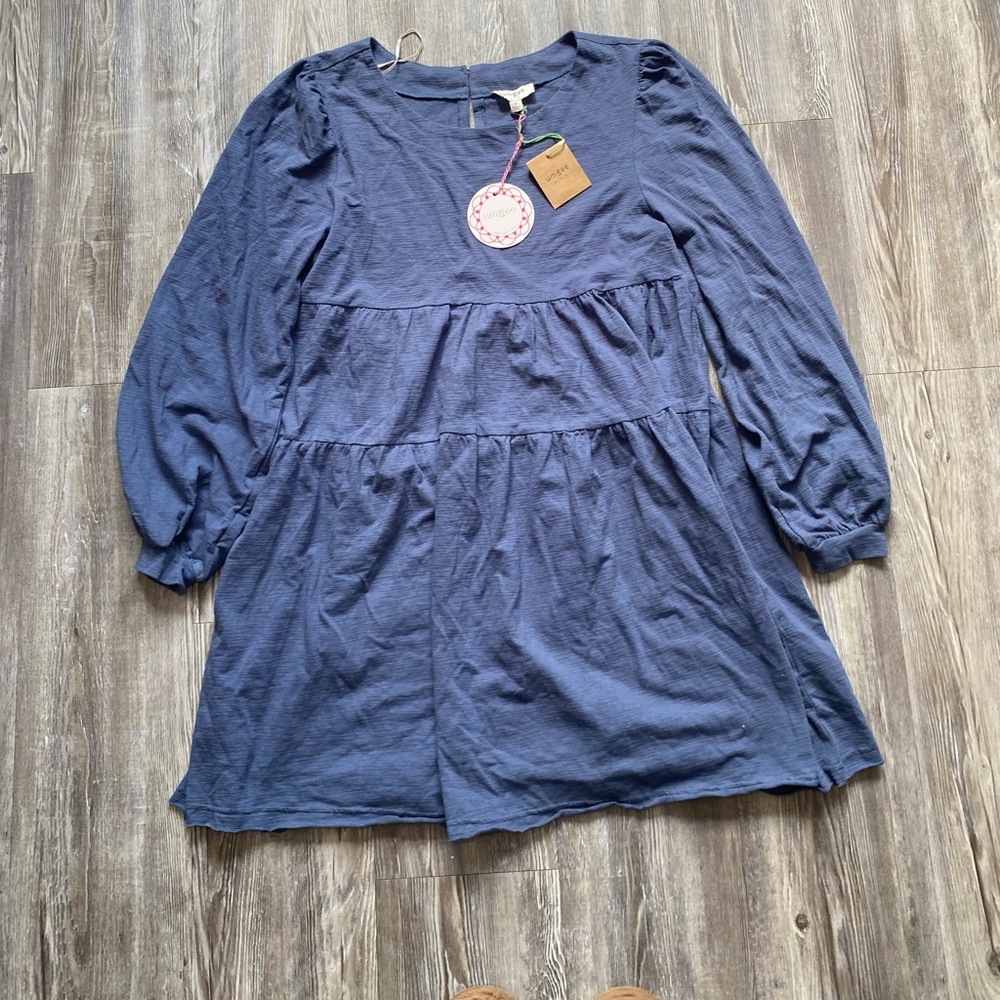 Umgee USA Charming Blue Long Sleeve Dress Women’s Size Small NWT Cottagecore - Picture 2 of 7